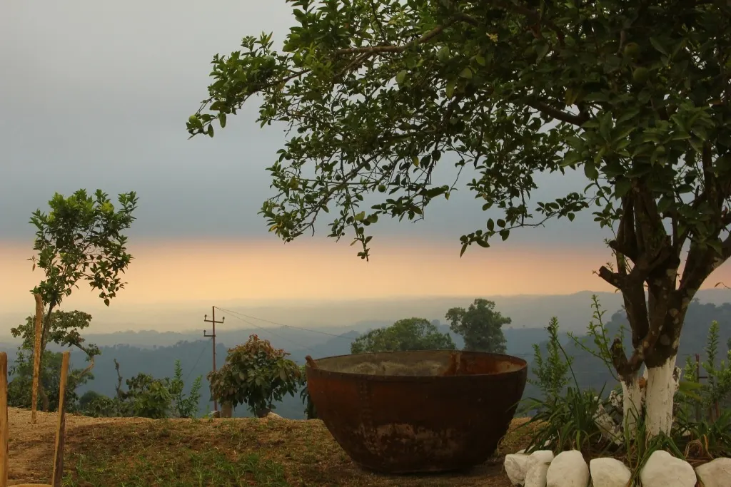 Atardecer sobre las montanas desde Culpan